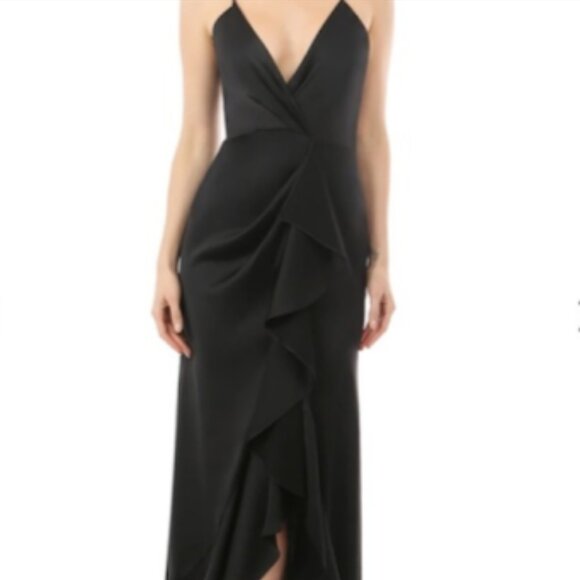 Jay Godfrey Elsie Ruffle Front Gown – Size 10 (Black) - Picture 1 of 5